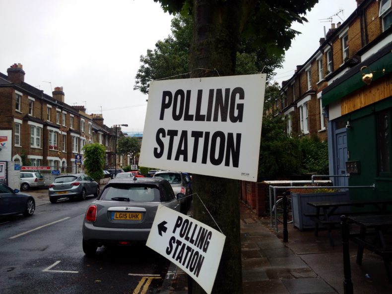 Polling station signs