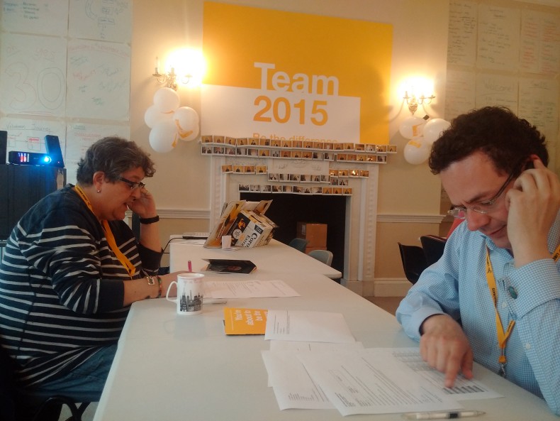 Rounded off the day with some calling with Liz Barker in the Team 2015  London volunteer centre - and recruited two new phone canvassers for the party.