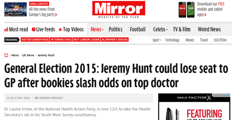 Jeremy Hunt prediction