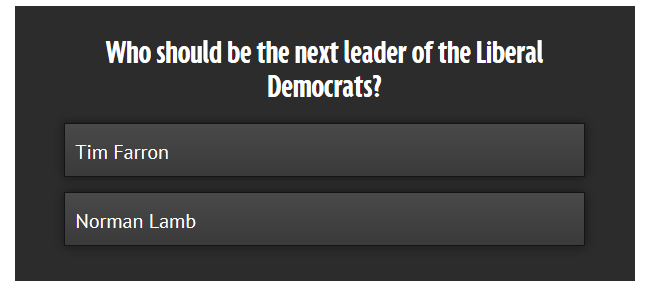 Mirror Lib Dem leadership poll