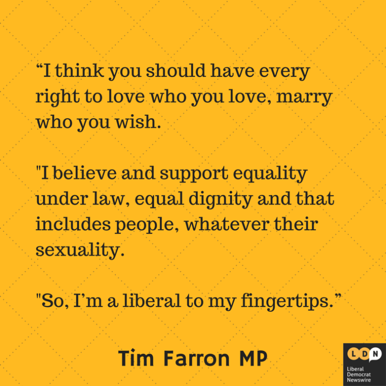 Tim Farron on sexuality and equality - Sky News - July 2015