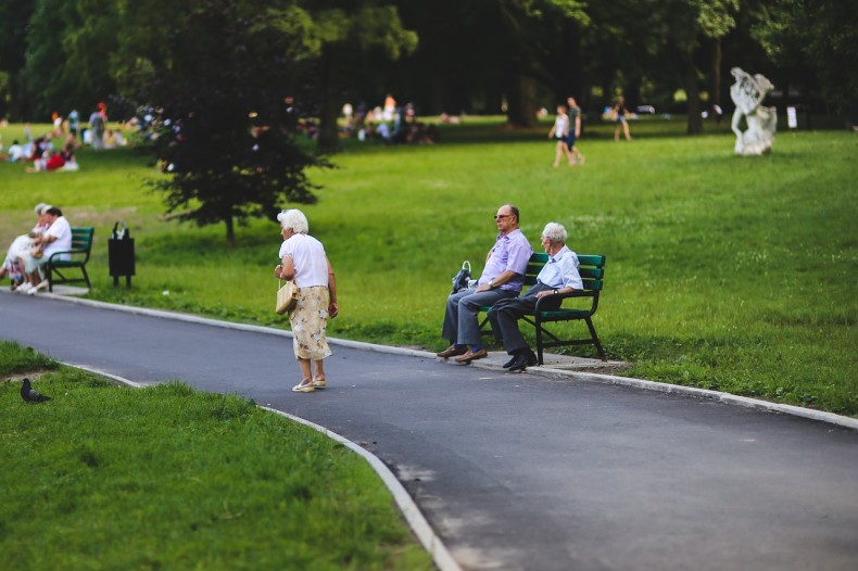Older people in a park