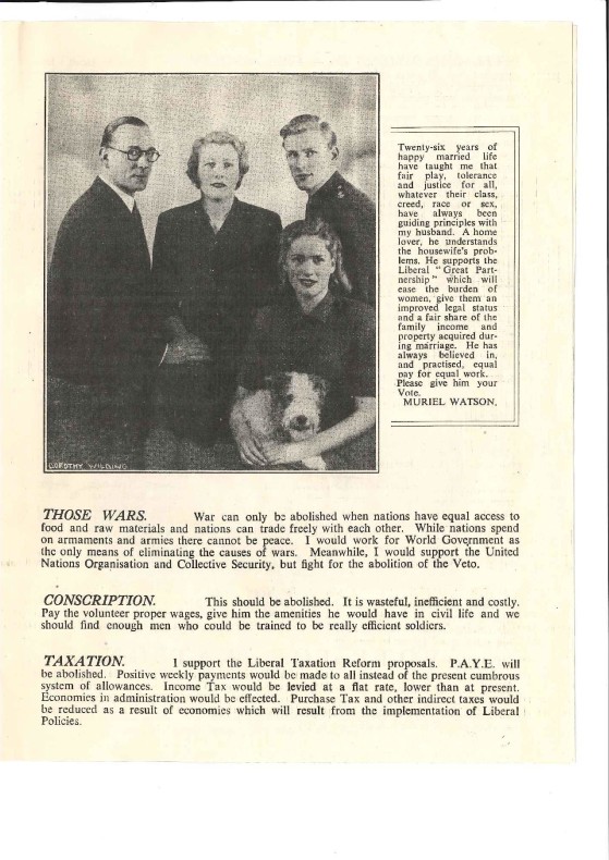 1950 Liberal Party leaflet - Hampstead - Wilfred Watson p3