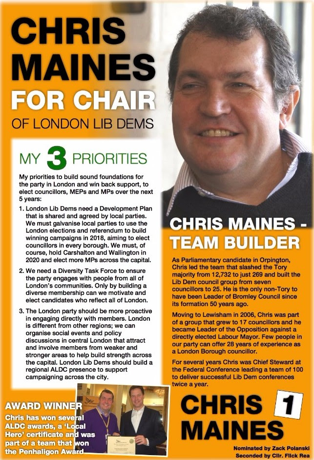 Chris Maines London Region Chair manifesto