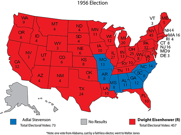 1956 US Presidential election result