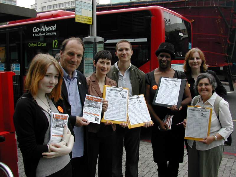Caroline Pidgeon campaigning for better public transport in London