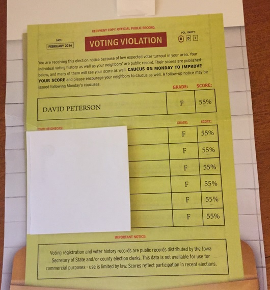 Ted Cruz controversial Iowa GOTV Voting Violation letter - large. Courtesy of http://www.newyorker.com/news/news-desk/ted-cruzs-iowa-mailers-are-more-fraudulent-than-everyone-thinks?intcid=mod-most-popular