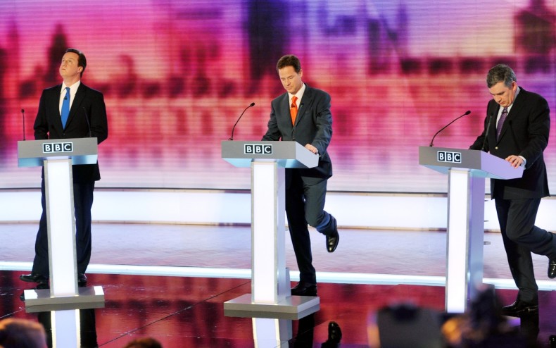 David Cameron Nick Clegg Gordon Brown 2010 TV leaders debate