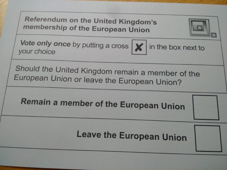 European referendum ballot paper