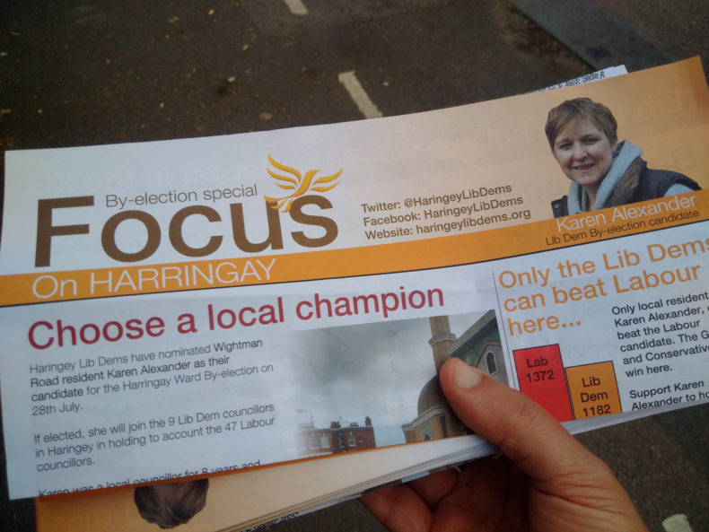 Karen Alexander leaflet - Harringay by-election