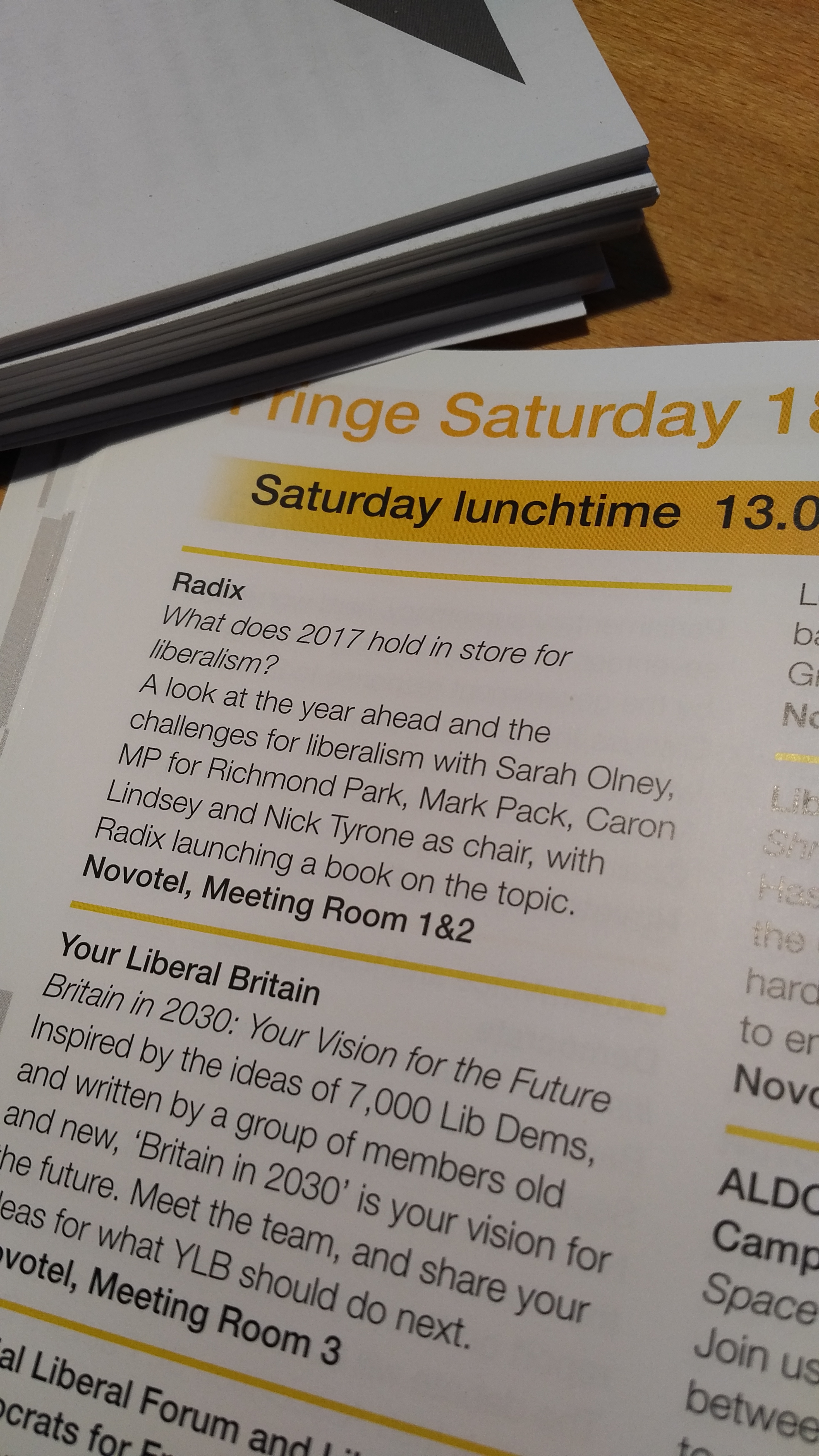 Fringe meeting listing for the Lib Dem conference: what does 2011 hold in store for liberalism?