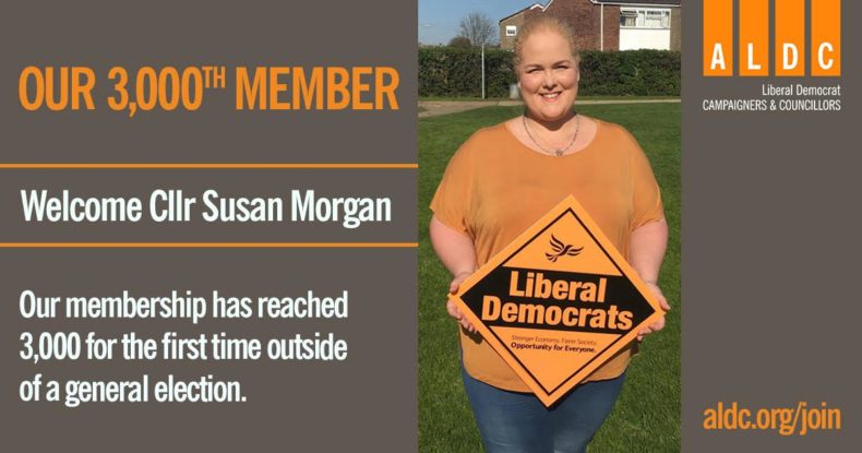 ALDC graphic welcoming Susan Morgan as the 3,000th member