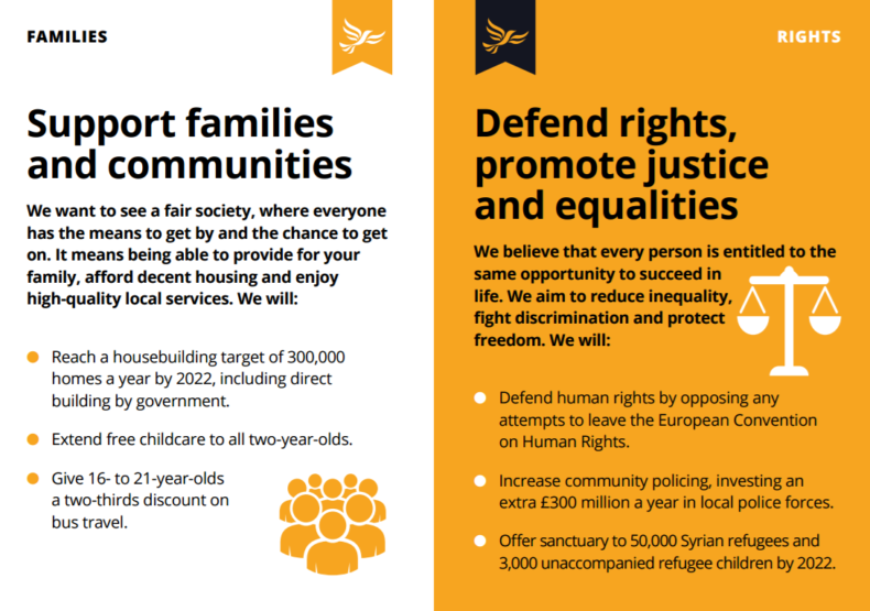 Lib Dem 2017 manifesto redux - families and rights