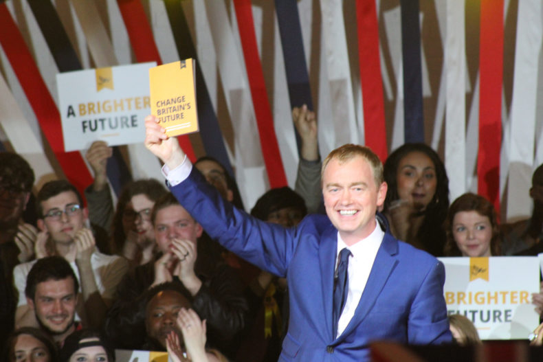 Tim Farron at the 2017 general election manifesto launch - photo courtesy of the Lib Dems CC BY-ND 2 0
