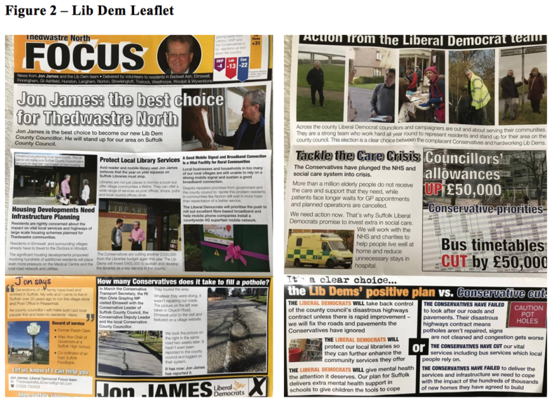 Liberal Democrat leaflet used in Joshua Townsley's experiment