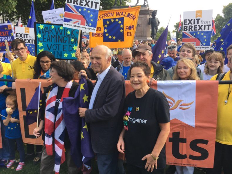 Vince Cable at the March for Europ - photo from Sarah Ludford