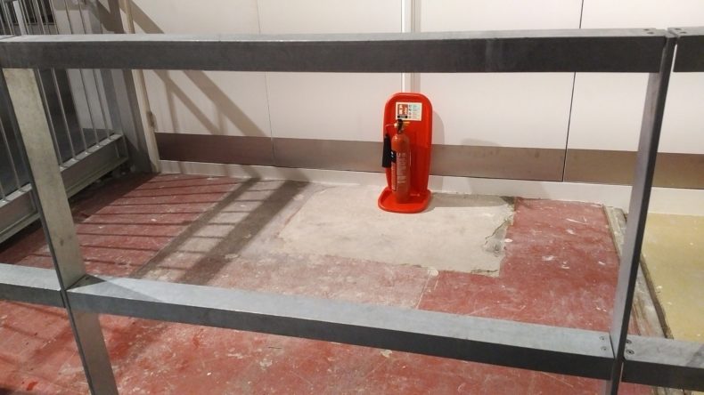 Fire extinguisher at the Mail Rail Ride - Postal Museum - London