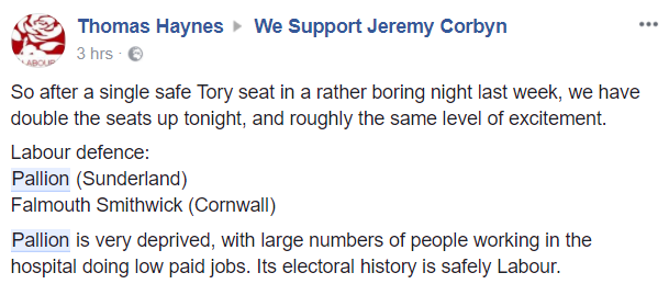 Corbyn supporter on Sunderland byelection