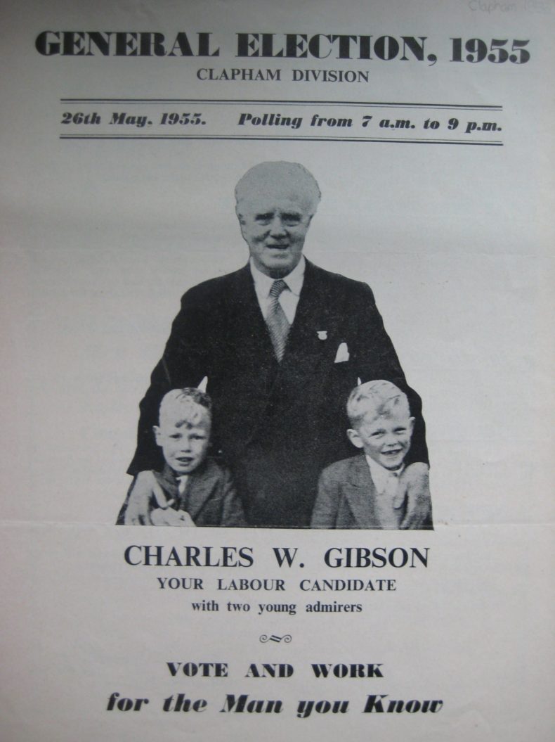 Labour election leaflet, Clapham, 1955 (front)