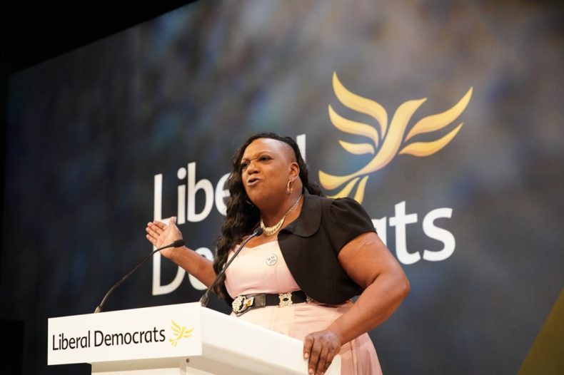 Pauline Pearce at Liberal Democrat conference - photo courtesy of John Russell