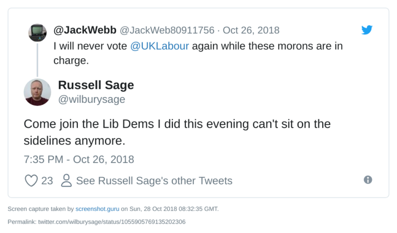 Russell Sage joins Lib Dems