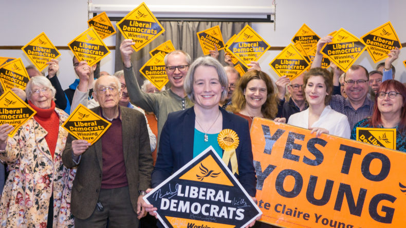 Claire Young and Liberal Democrat party members