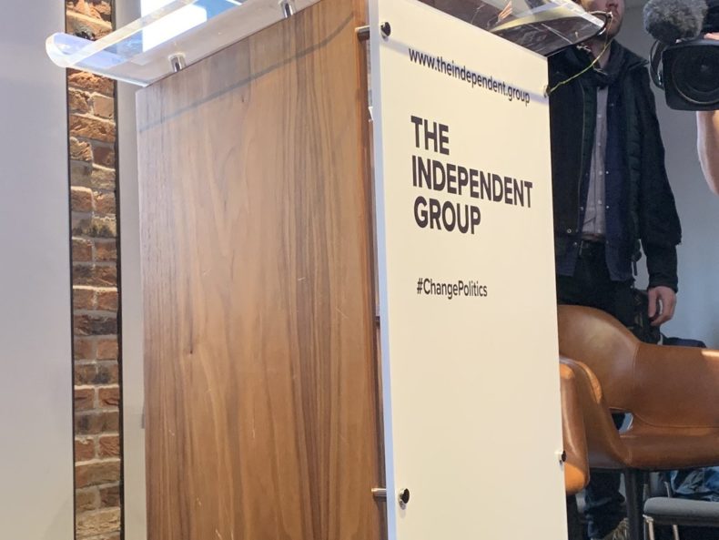 The Independent Group podium - photo via Ross Kempsell on Twitter