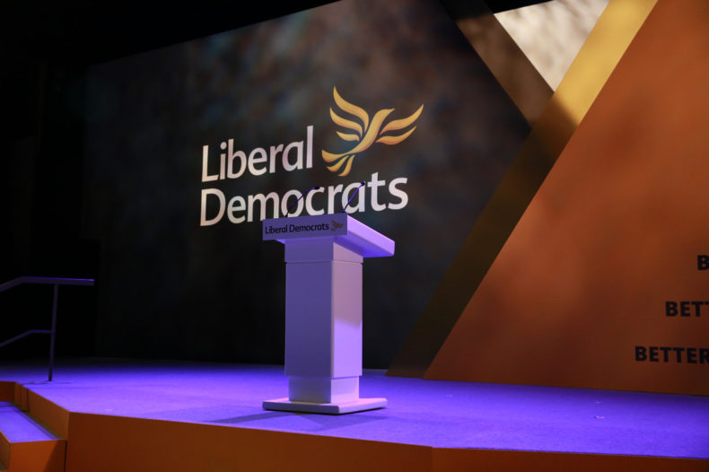 Empty podium at a Liberal Democrat conference - photo copyright John Russell johnrussell.zenfolio.com
