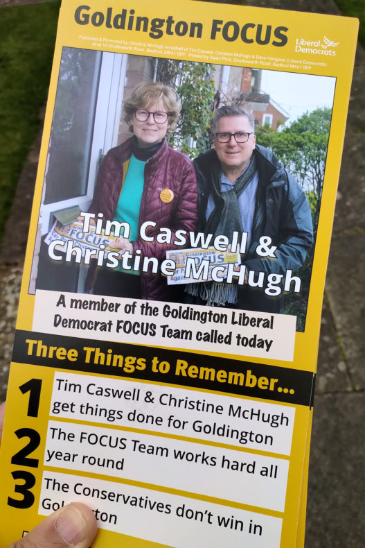 One of the Bedford Lib Dem leaflets for this May