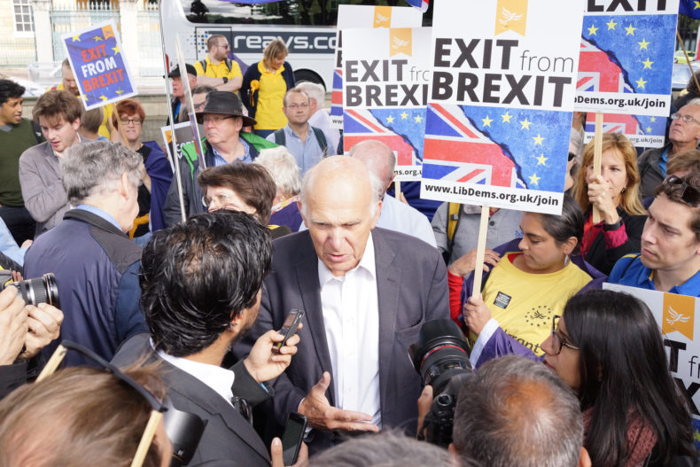 Vince Cable campaigning against Brexit - photo copyright John Russell johnrussell zenfolio com