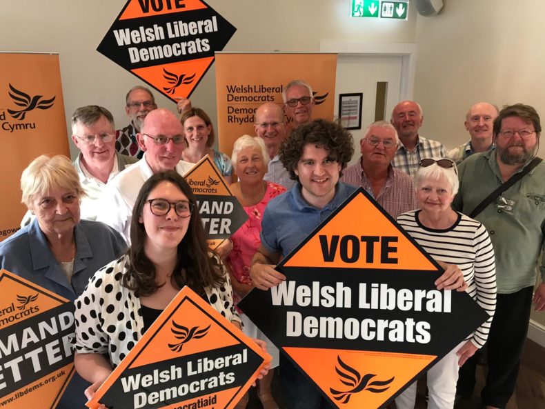 Chloe Hutchinson and Michael O'Carroll with Welsh Liberal Democrats - photo courtesy of Swansea and Gower Lib Dems