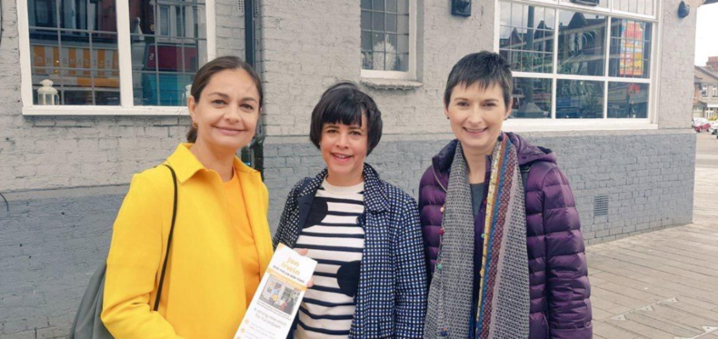Sue Wixley with Siobhan Benita - London Mayor candidate - and Caroline Pidgeon - London Assembly member