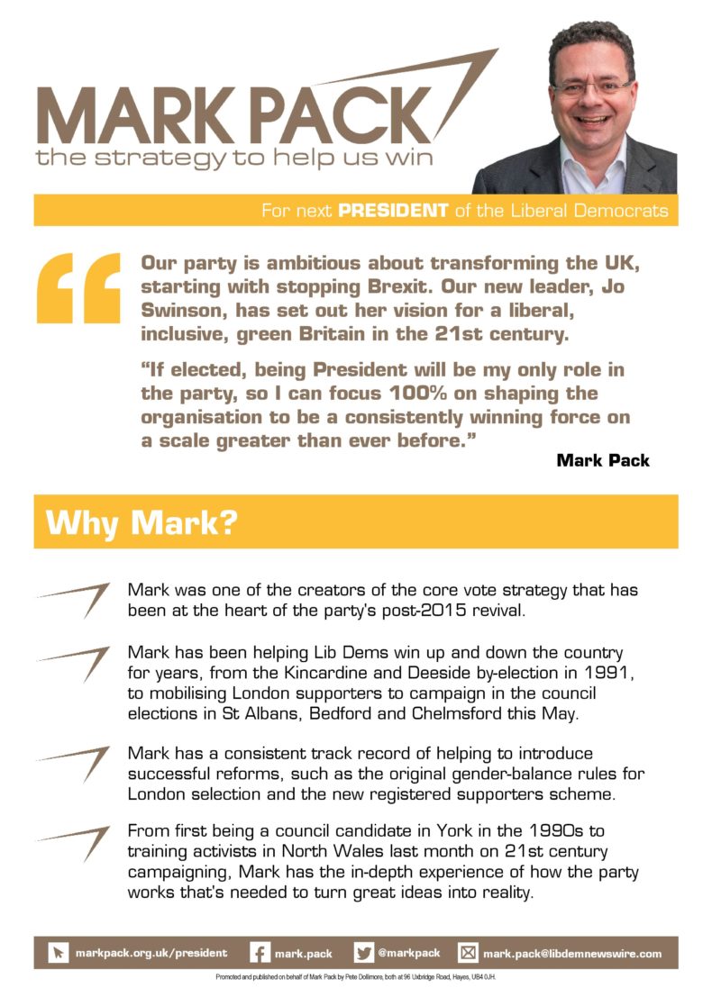 Mark Pack for Lib Dem President - manifesto p1
