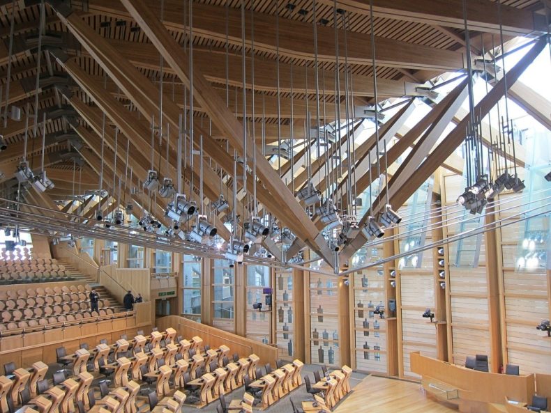 Inside of the Scottish Parliament building