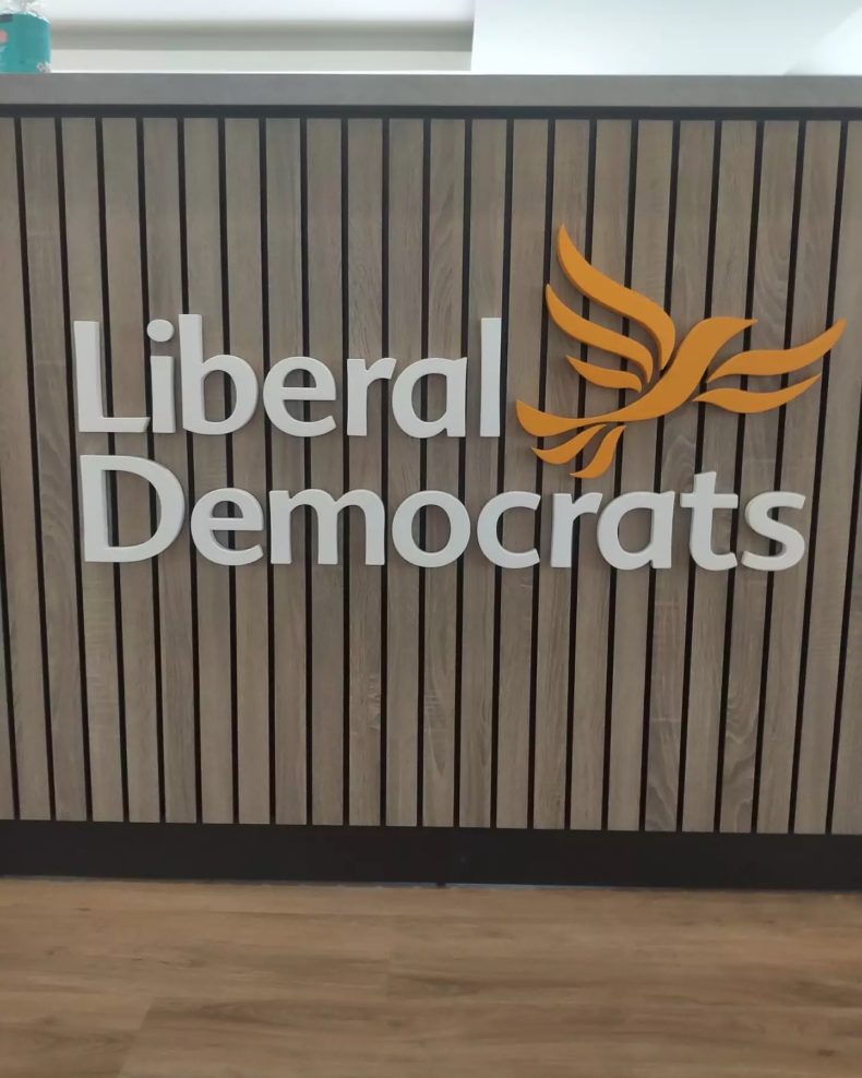 Reception area at Liberal Democrat HQ, 1 Vincent Square, London