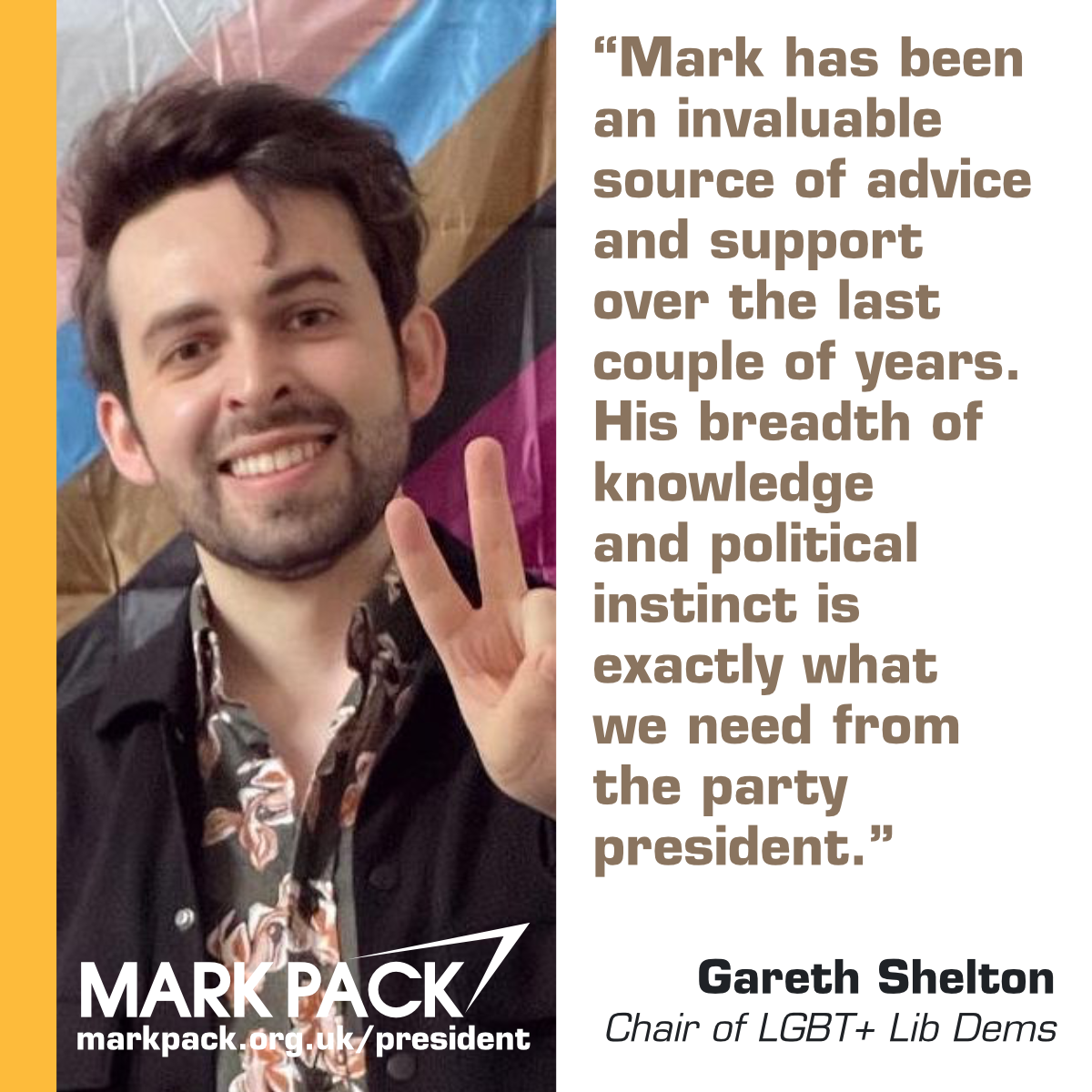 Gareth Shelton endorses Mark Pack