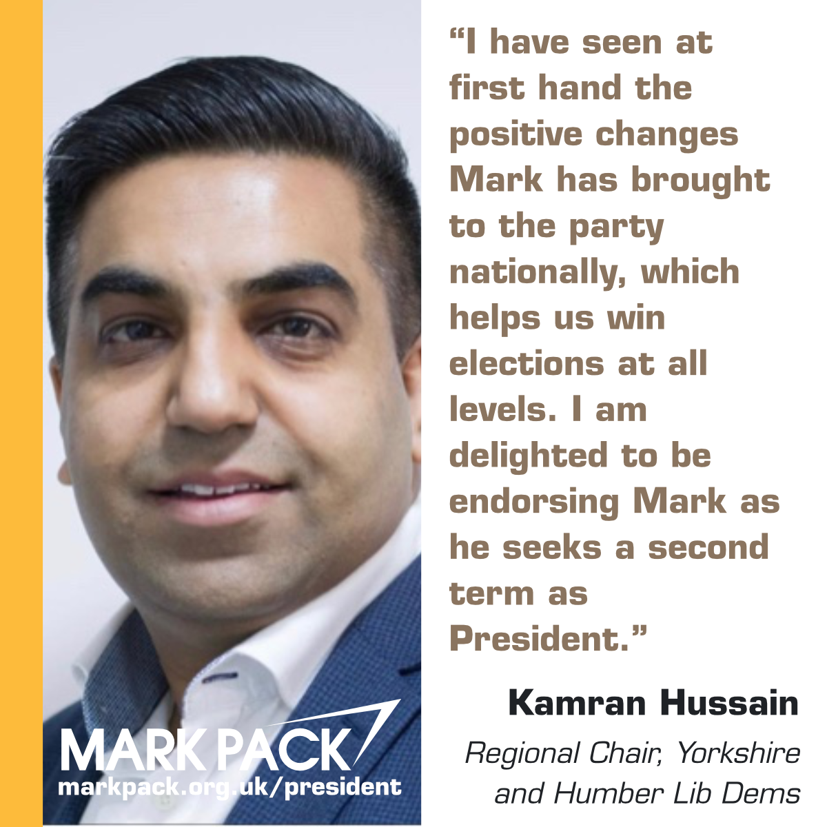 Kamran Hussain endorses Mark Pack