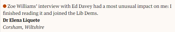 Elen Liquete writes that she joined the Lib Dems after reading the Ed Davey interview