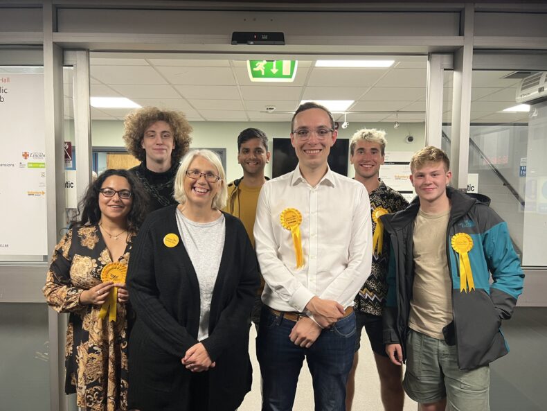 James Brown and the Carholme Lib Dem team - photo from Darryl Smalley on X