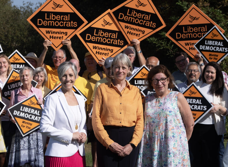 Sally Symington with Daisy Cooper and other Liberal Democrats