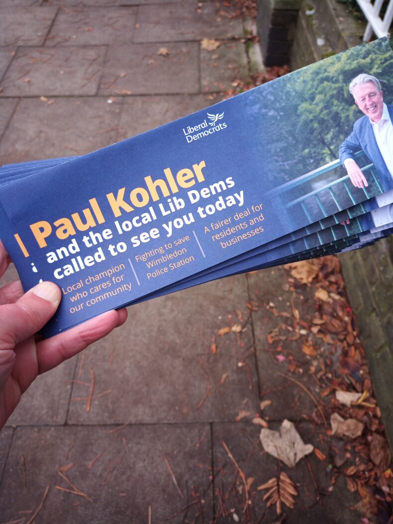 Paul Kohler canvassing leaflet