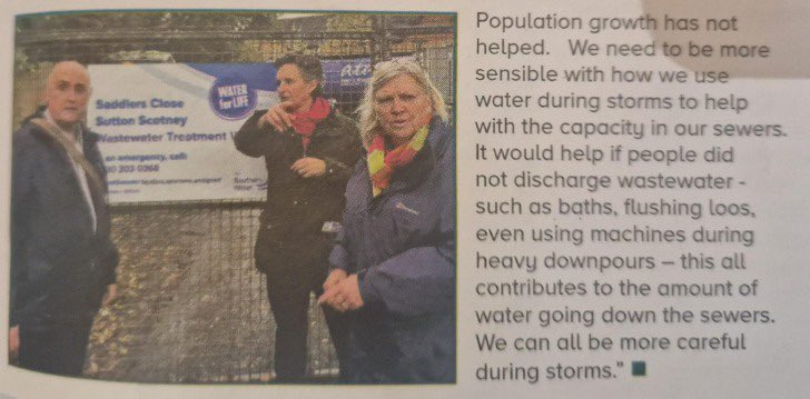 Conservative MP leaflet asking people not to flush during storms