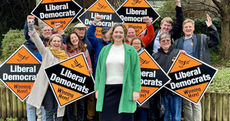 Anna Sabine and Lib Dem supporters
